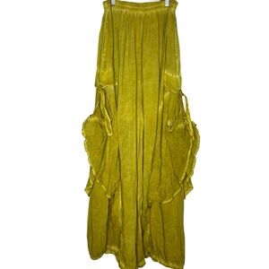 Meli Melo Vibrant Yellow Viscose wide leg cargo M